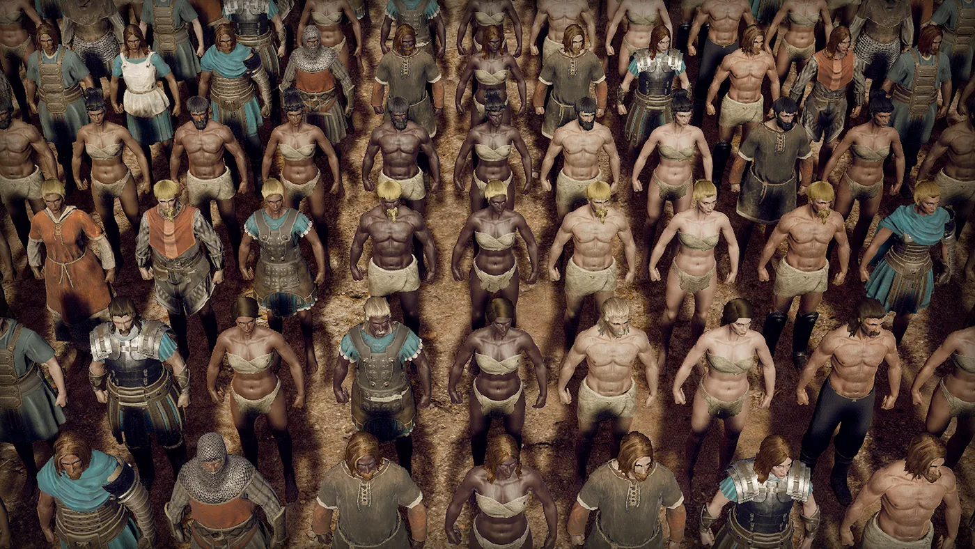 Une foule d'avatars aux visages et aux tenues différents