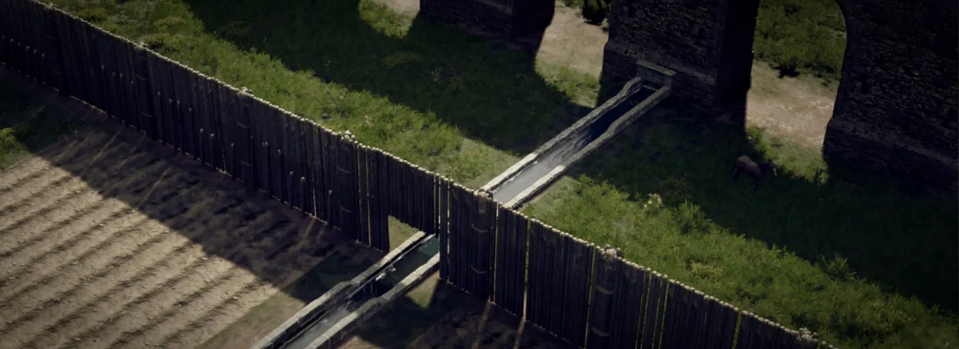 Canal traversant un mur de fort